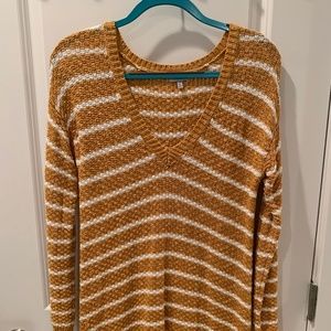 Yellow-White Striped TOBI Sweater
